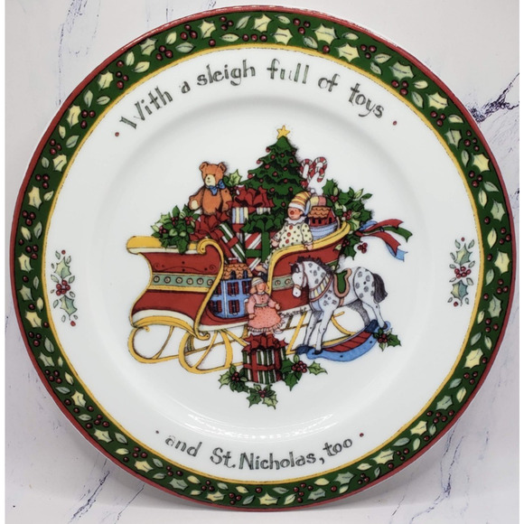 A Christmas Story International China Co Susan Winget Santa's Sleigh Plate - Picture 1 of 7